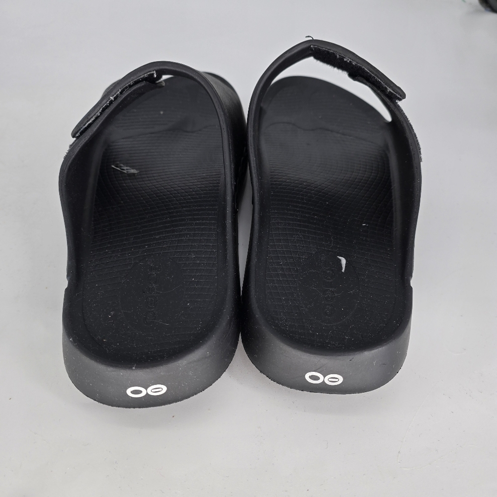 oofos OOahh Sport Flex slide Sandal - Matte black size mens 15 - Picture 5 of 11